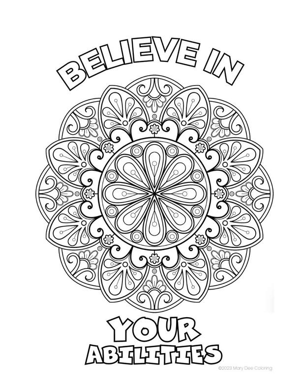 Mandala with text 'Believe in Your ABILITIES'